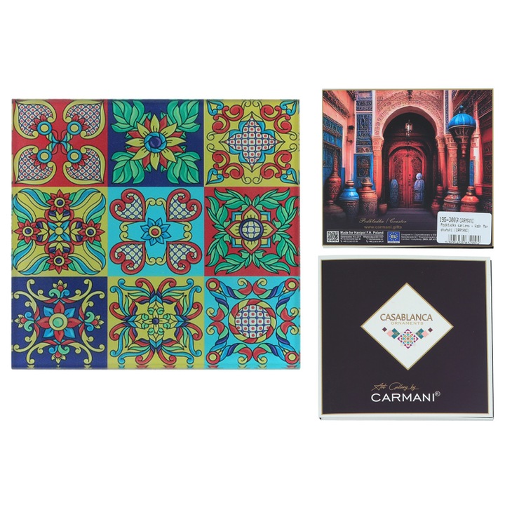Suport pahar Carmani model marocan decorativ patrat