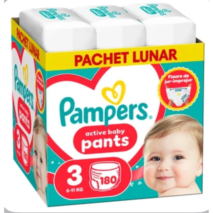 Пелени-гащички Pants XXL Box Размер 3 за 6-11 кг, 180 броя, Pampers