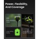 Camera de actiune multifunctionala XbotGo Falcon cu inteligenta artificiala, camera sport cu urmarire automata 4K pentru fotbal, baschet si fotbal american, inregistrator pentru sporturi de echipa cu doua obiective si streaming live (Margine verde)