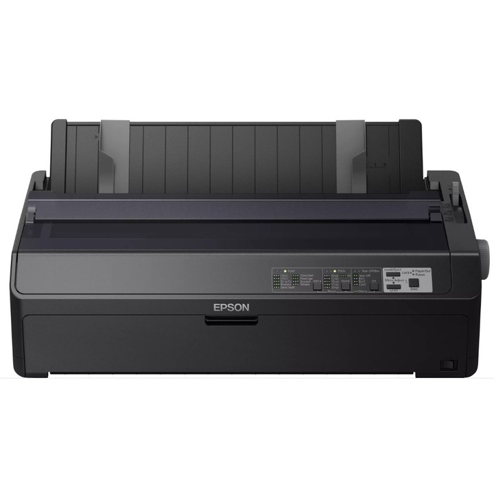 Imprimanta Matriciala Epson LQ-2090IIN, 24 pini, 136 coloane, viteza pana la 550 cps, USB 2.0, Ethernet, Paralel, Serial, conectivitate retea, memorie 128 KB, MTBF 25.000 ore, suport pentru formulare continue si documente business, Negru