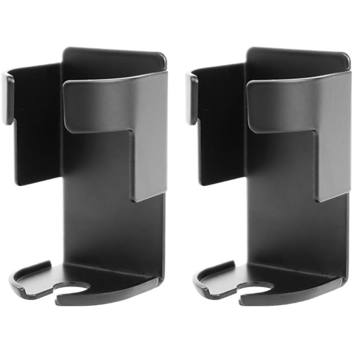 Suport negru pentru periuta de dinti, montat pe perete, set de 2 piese, suport pentru periuta de dinti electrica fara gaurire, otel inoxidabil 304, compatibil cu Oral-B, Sonicare si alte accesorii de baie