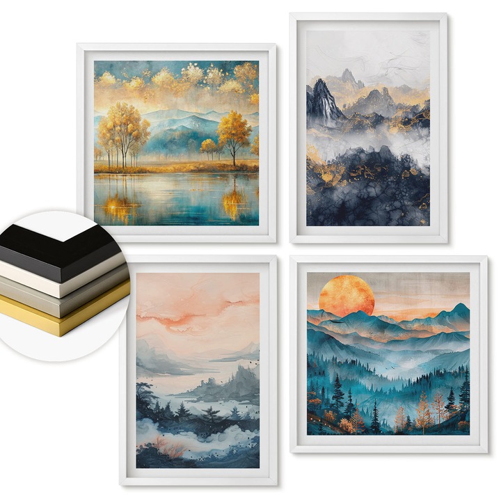 Комплект карти, Coloray, абстрактни мотиви, светлосин, 50x50 см + 40x60 см