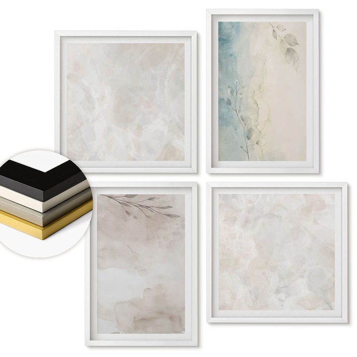 Комплект картини, Coloray, 50x50 см + 40x60 см, цифров печат, тюркоазова рамка