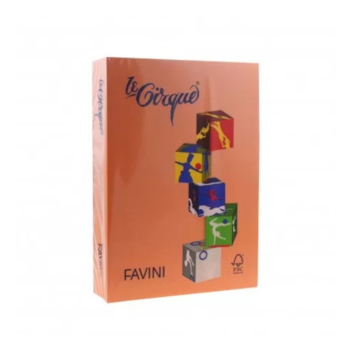 Carton A3 color Portocaliu, 160 g/mp, 250 coli FAVINI sku11