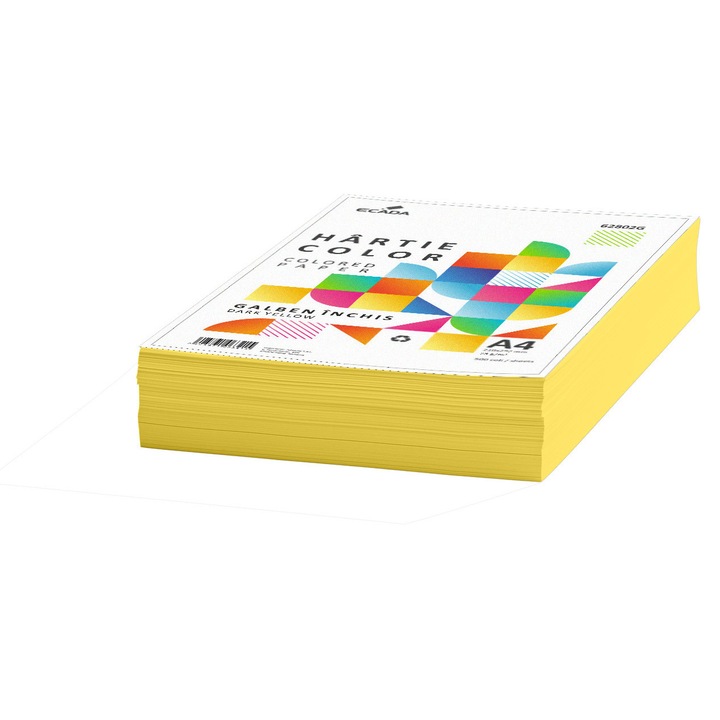 Hartie Colorata A4, Galben Inchis, 75 g/mp, 500 Coli/Top ECADA sku11