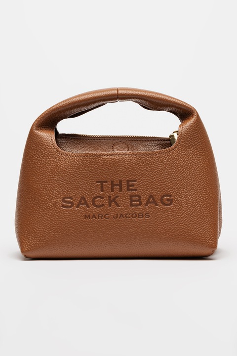 Marc Jacobs, The Mini Sack bőr kézitáska dombornyomott logóval, Karamellbarna
