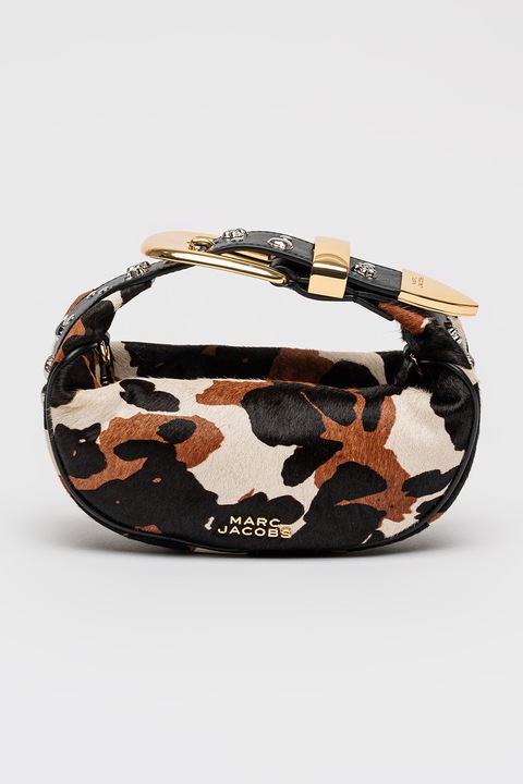 Marc Jacobs, Állatmintás szőrmés bőr kézitáska, Fekete, Barna