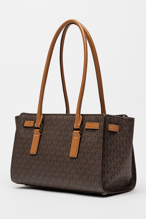 Michael Kors, Geanta cu model monograma si bareta de umar Hamilton Moderne, Maro