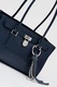 Michael Kors, Geanta din piele cu bareta de umar Hamilton Moderne, Albastru inchis