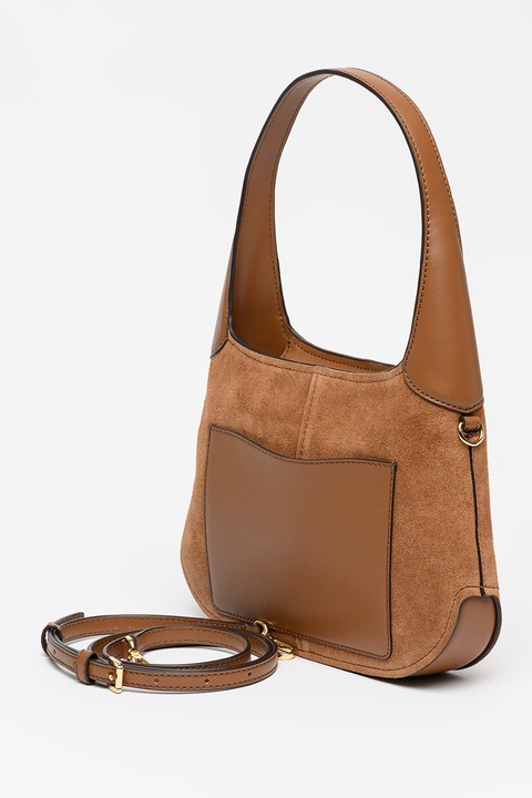 Michael Kors, Geanta din piele si piele intoarsa cu bareta de umar Alice, Caramel