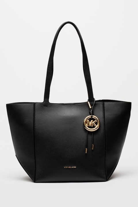 Michael Kors, Jordi shopper fazonú bőrtáska logós kiegészítővel, Fekete