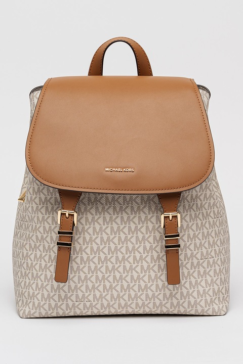 Michael Kors, Quinn hátizsák logómintával, Barna, Krémszín