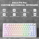 Геймърска механична клавиатура AULA F75 Wireless, Gasket Mount, 75% Layout, Hot Swap, Кремообразен звук, Предварително смазани суичове LEOBOG Reaper, RGB, BT/2.4G/USB-C, Бяла