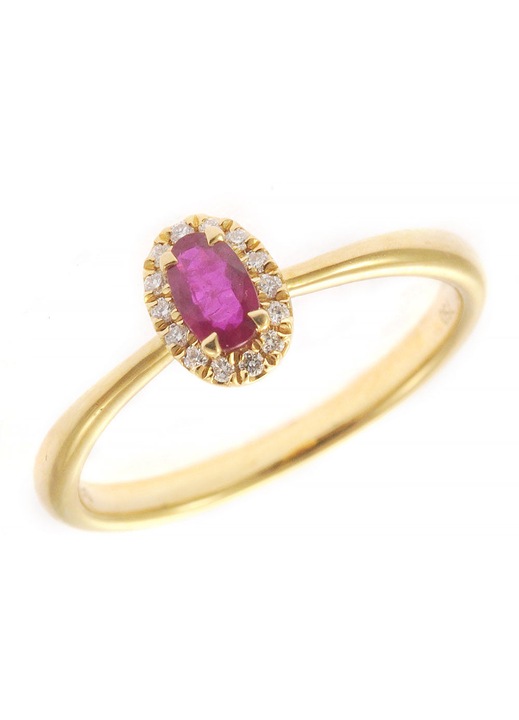 Pandantiv aur 18K cu rubin si diamante, multicolor, 18x18mm