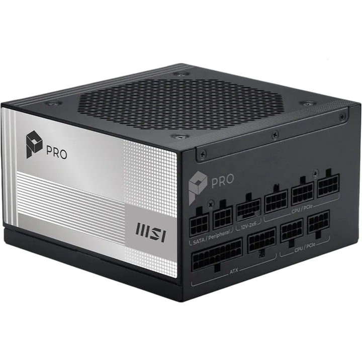 Sursa MSI PRO A850PL PCIE5, 850W, ATX, PCIe 5.1, 80 PLUS Platinum, Full Modulara, Negru