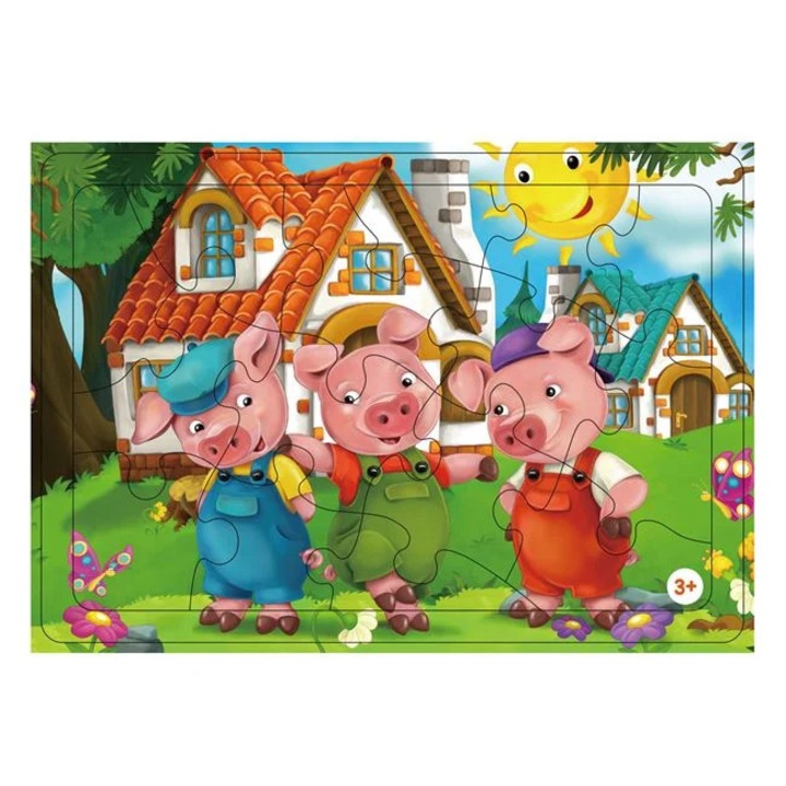 Puzzle „A három kismalac” (15 darab)
