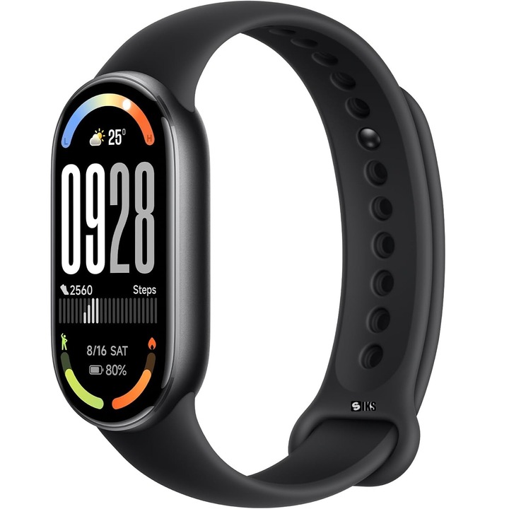 Bratara Fitness Smart Band 9 SIKS, Functie Monitorizare Somn, Antrenament, Masurare Ritm Cardiac, Puls, Saturatie, Calorii, Pedometru, Sport, Bluetooth, Incarcare Magnetica, Ecran Amoled, Negru