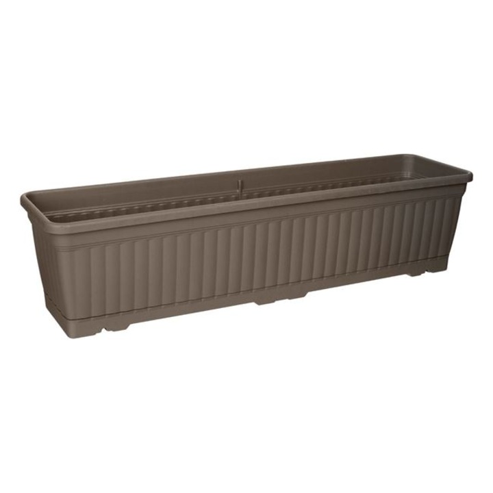 Jardiniera plastic cu farfurie integrata mocca 71x18.5x17cm