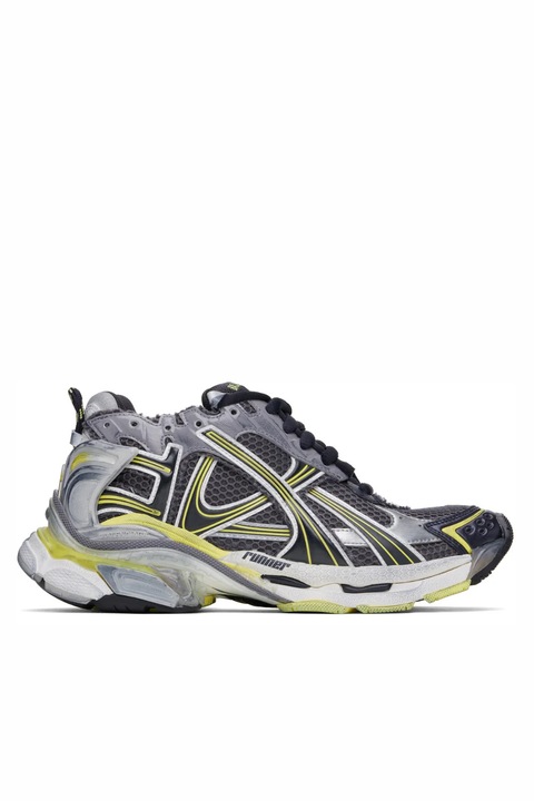 Férfi sportcipő, Balenciaga Runner, Szürke/Sárga