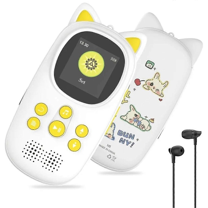MP3 lejátszó, 32GB, Bluetooth, sárga, 50.5x17.2mm