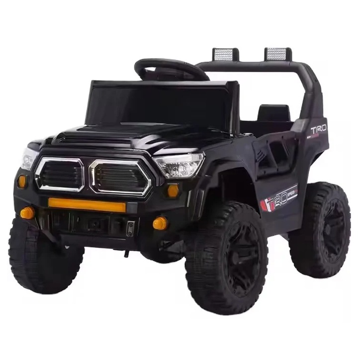 Masina electrica copii jeep cu telecomanda, bluetooth si muzica, lumina, dimensiuni 85×61×54 cm, Negru