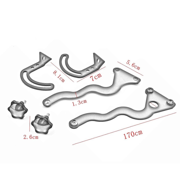 Fekete fém szélvédőtartó, 2 db-os készlet BMW R1200GS R1250GS 2013-2019