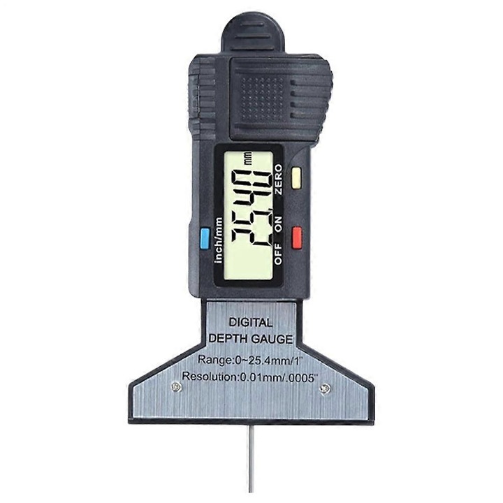 Digitális gumiabroncs profilmélységmérő OEN 0.01mm 0-25.4mm fém-ABS