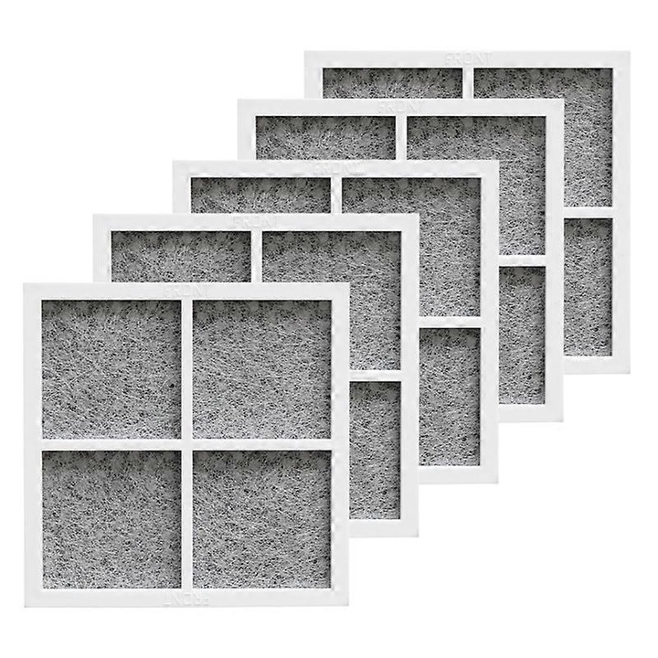 5 db OEN LT120F hűtőszekrény levegőszűrő készlet, aktív szén, 8.1x8.1x0.85cm, szürke-fehér