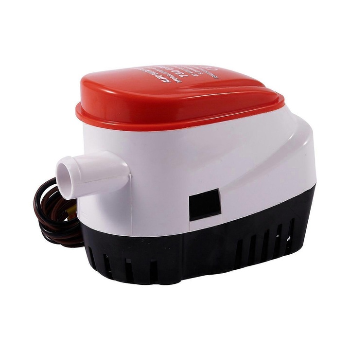 12V 750GPH merülő fenékvíz szivattyú, narancssárga fehér fekete, 15.5x9x11.5cm