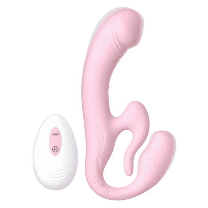 Vibrator multifunctional din silicon, roz, 10 moduri, waterproof, 192.9x93.52x36.12mm