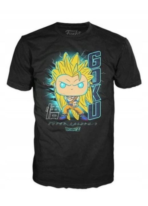 Férfi póló Funko Dragon Ball Z Goku, világító, fekete színű, pamut, S INTL