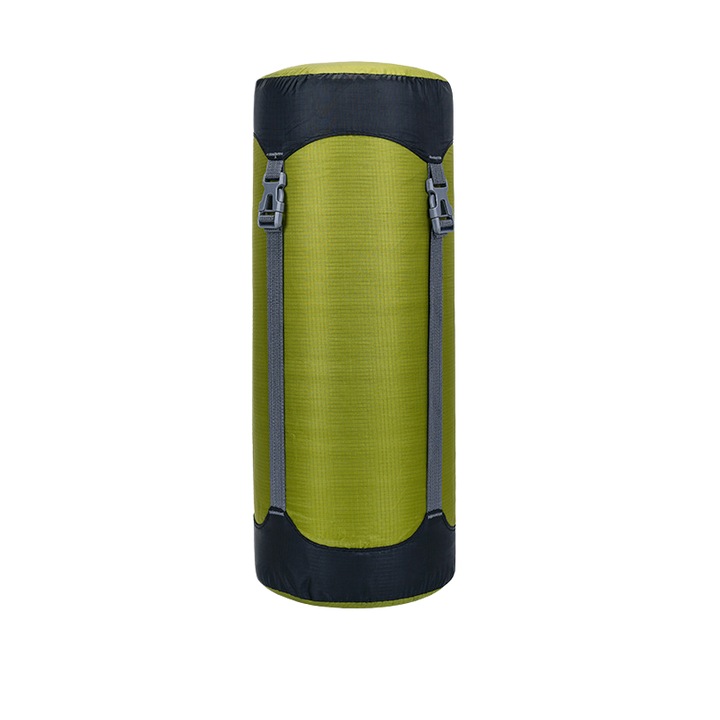 Sac de compresie pentru sac de dormit, sac de depozitare, 52 L, 6, 3-7 kg, portabil, cu catarame, usor, ORBER, ultra-usor, rezistent, impermeabil, potrivit pentru camping, XXL, poliester, 34 × 70 cm, verde
