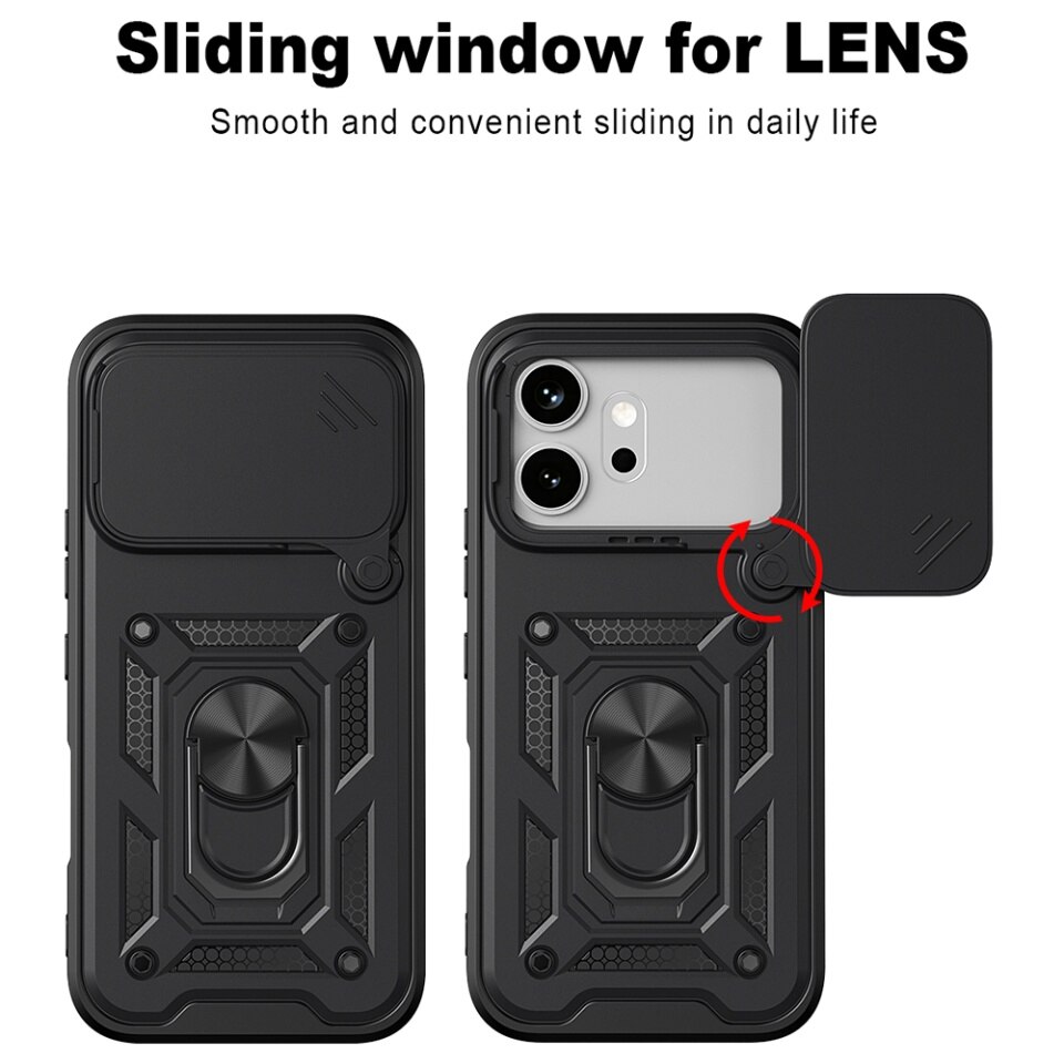 Husa pentru Honor 600 / 600 Pro, protectie camere, Inel magnetic, set cu sticker, CamShield, Albastru