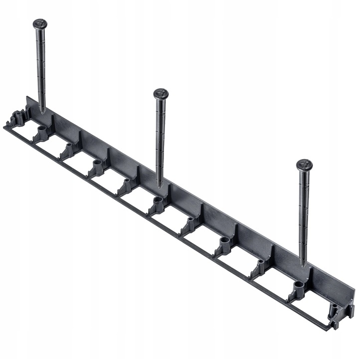 Bordura de gazon, Delimitator de gradina, Plastic, Inaltime 5, 8 cm, Set cu 3 ancore, Negru