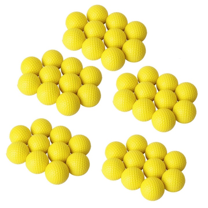 Mingi golf gyakorló, sárga, 4cm, 50 db-os szett