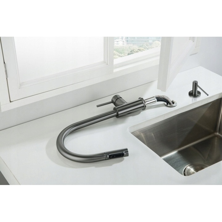 Смесител за баня Blue Water Diana plus многофункционален графит 360° 600мм