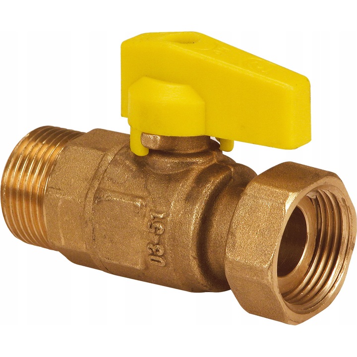 Gázcsap sárgaréz 3/4 hüvelyk sárga 10 bar 100°C