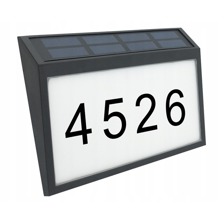 Соларна лампа Lumax LGS960 за номер на къща, осветеност 50lm, черна, 28x18x3cm