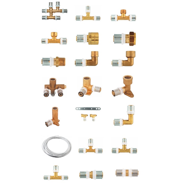 Teu Herz P 7226 03 reducator PEX 26x16x26, cu racord presat, pentru apa calda si rece (max 95°C, 10 bar), alama, 1 buc