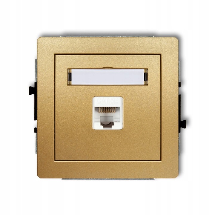 Контакт за мрежа Karlik / контакт RJ45, Deco 29DGK-1, 1x RJ45 Cat.5e, 8 пина, златен, 1 бр