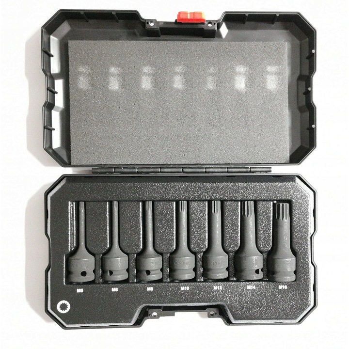 Powerbuilt 7 részes spline dugókulcs készlet króm-molibdén 1/2" 78mm többszínű