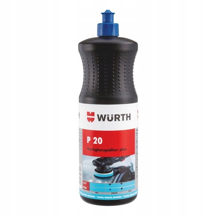 Wurth P20 Plus autópolír, közepesen abrazív, világossárga, 1kg