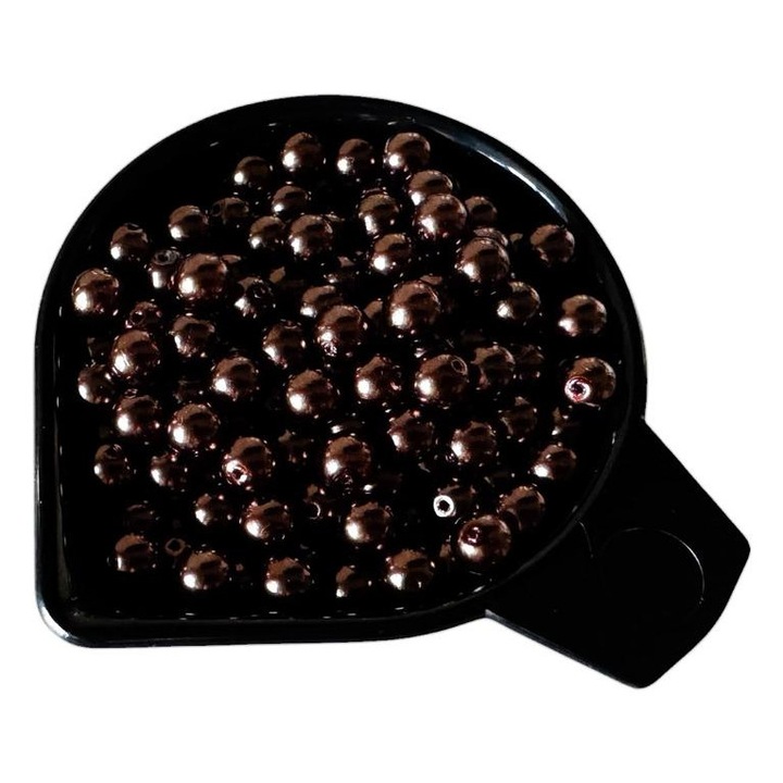 Кръгли стъклени перли 6мм, 15бр./комплект - Chocolate