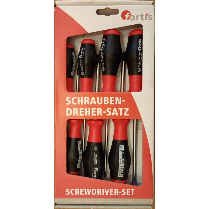 Fortis 7 darabos csavarhúzó készlet, Ph Pz SL, különböző méretek