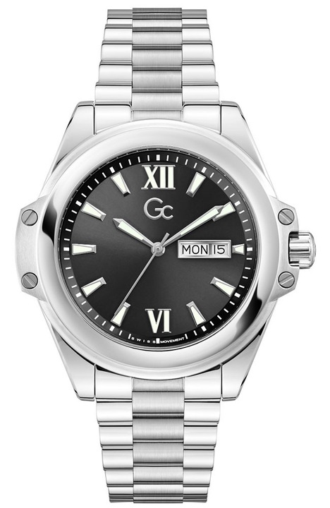 Мъжки часовник GUESS Collection Bolt, механизъм, неръждаема стомана, черен, 22 см