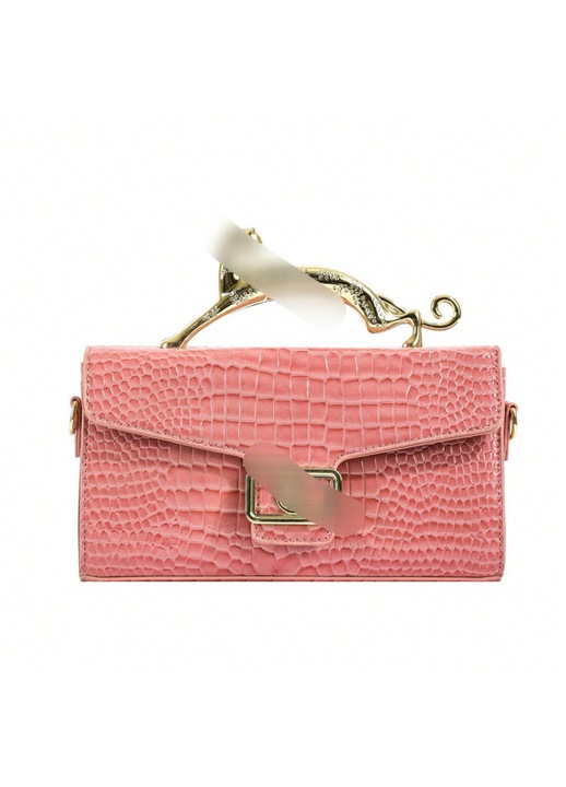 Rózsaszín kagyló színű női váll- és crossbody táska