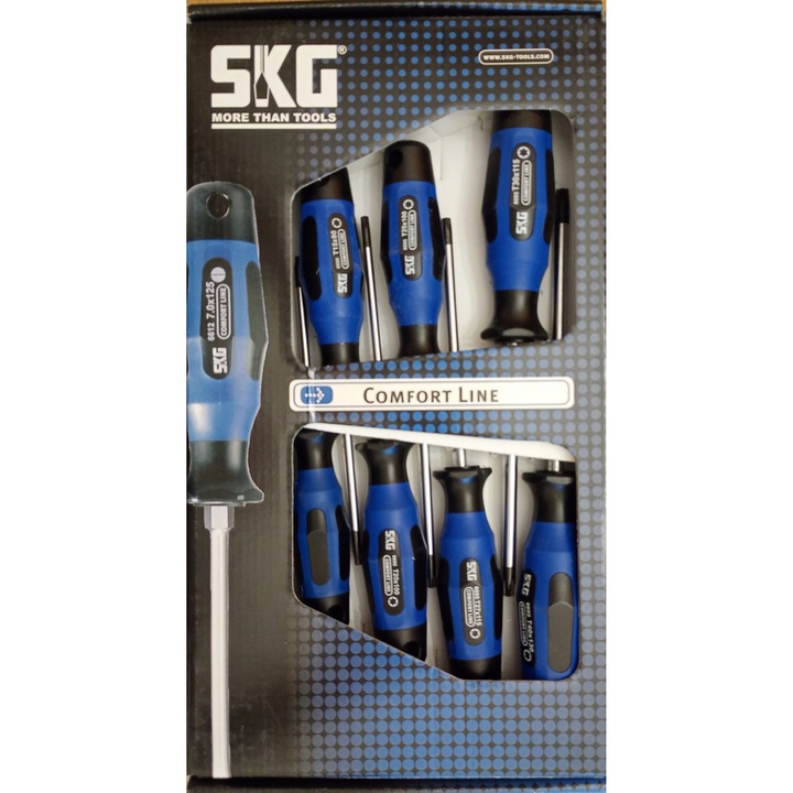 7 db TORX SKG TX10-TX40 csavarhúzó készlet, 80x130mm, ergonomikus nyél