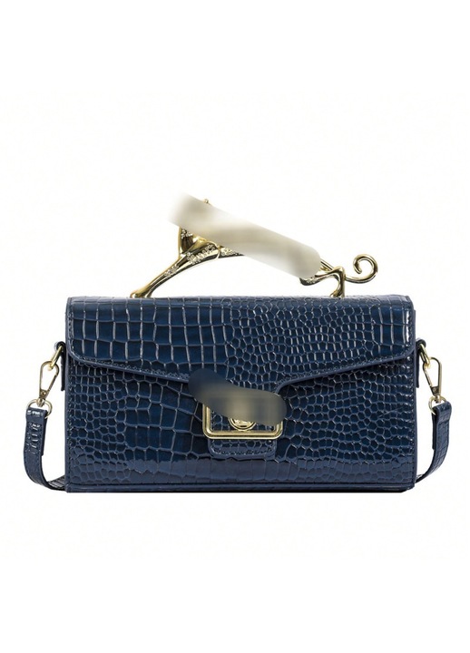 Sötétkék kagyló alakú crossbody válltáska női