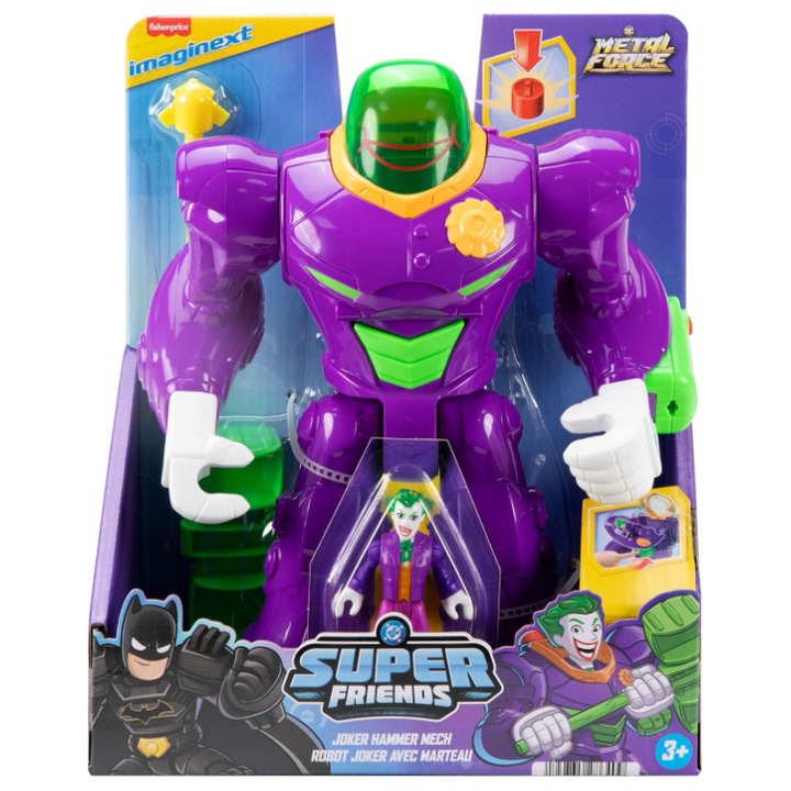 Jucarie Fisher Price Imaginext DC Super Friends Mech cu ciocan, multicolor, 30x33x14cm