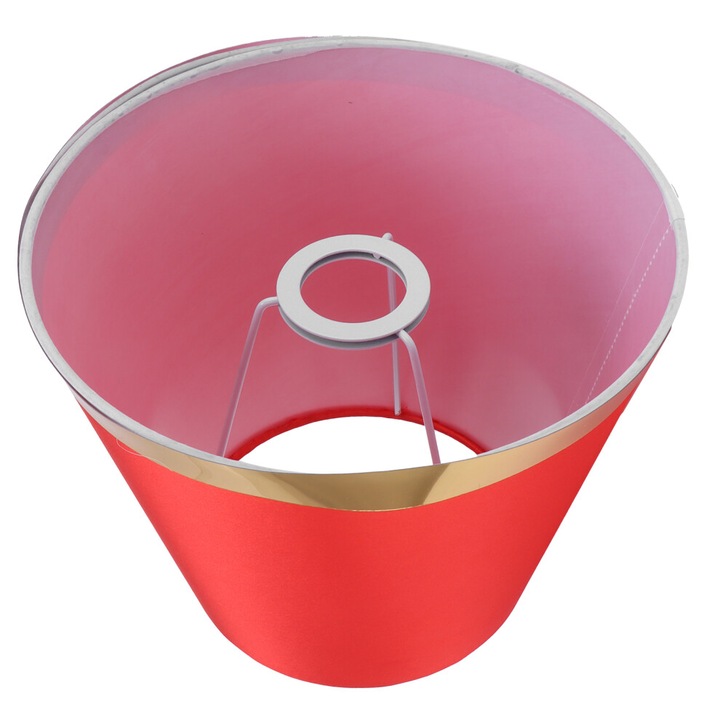 Abajur rosu din material textil pentru lampa de masa si podea E27, stil european modern, 25x20cm
